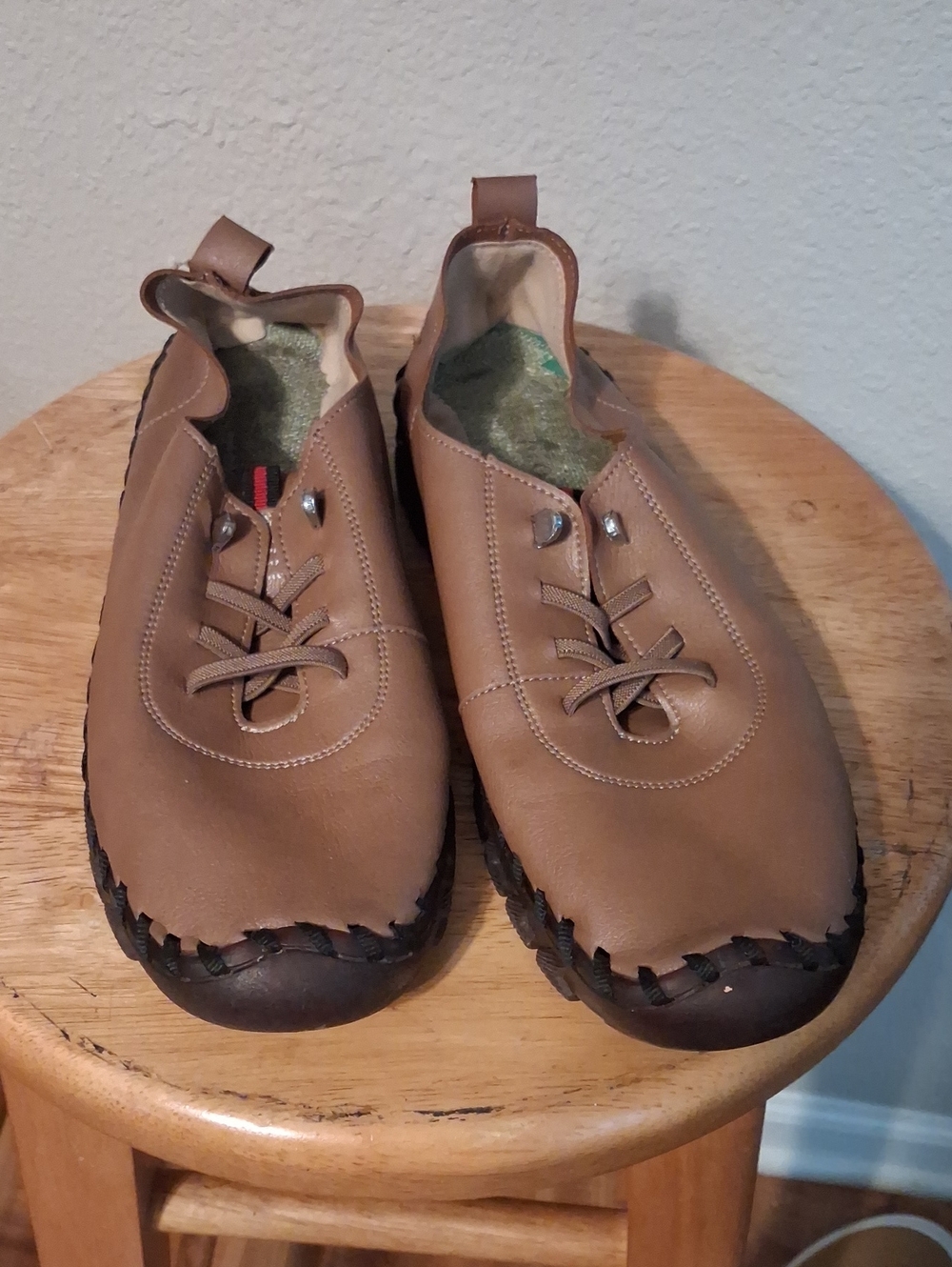 Casual Brown Leather Slip-On Shoes